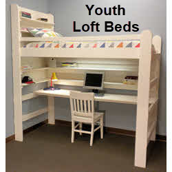 teenage girl loft bed with desk