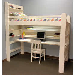 double bed bunk bed with desk underneath